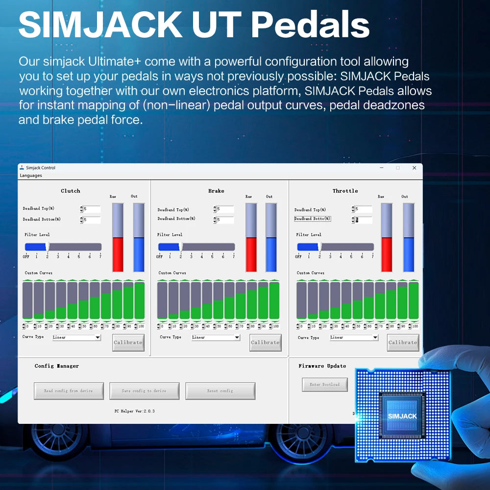 Pedais Simracing para PC com Sensor de Pressão, Célula de Carga e Sistema Hidráulico HE