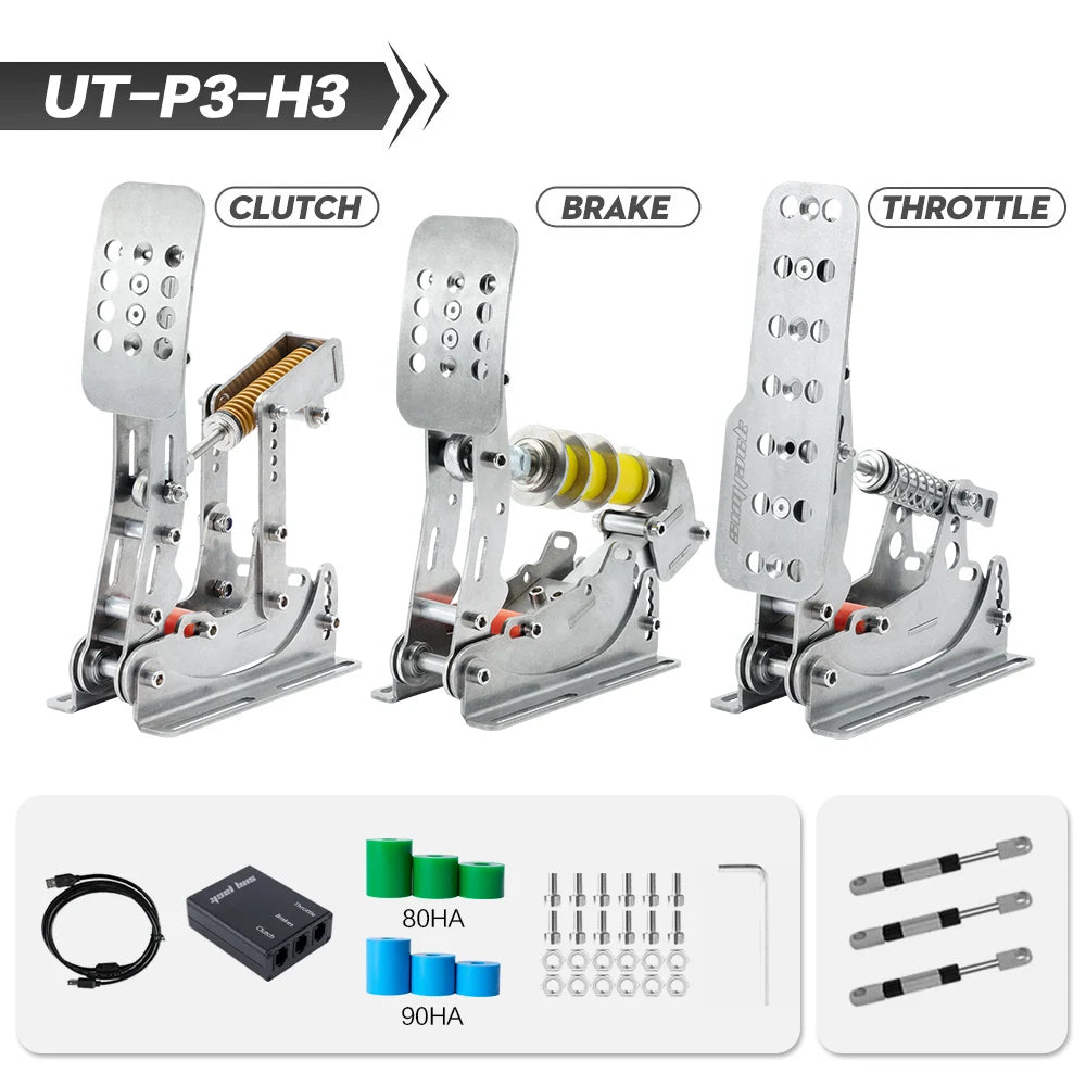 Pedais Simracing para PC com Sensor de Pressão, Célula de Carga e Sistema Hidráulico HE