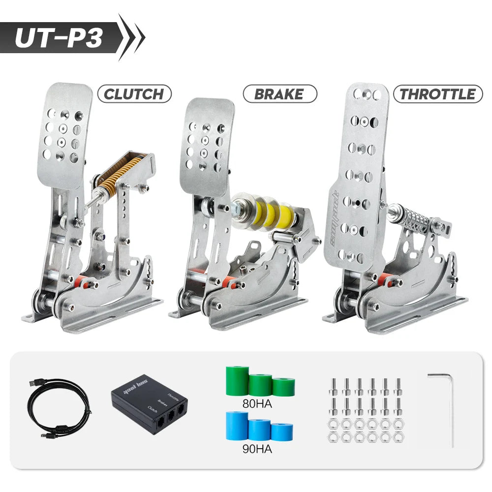 Pedais Simracing para PC com Sensor de Pressão, Célula de Carga e Sistema Hidráulico HE