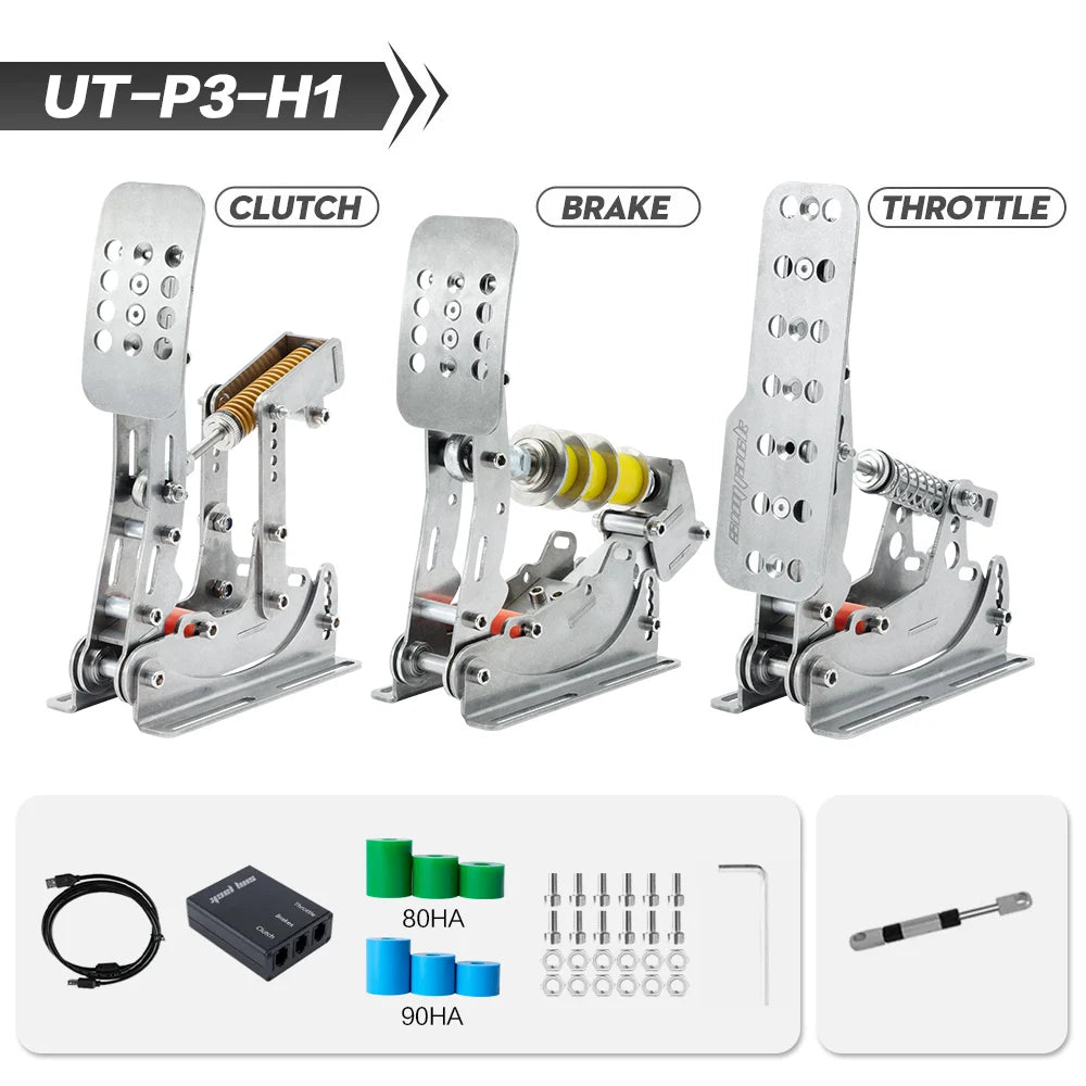 Pedais Simracing para PC com Sensor de Pressão, Célula de Carga e Sistema Hidráulico HE