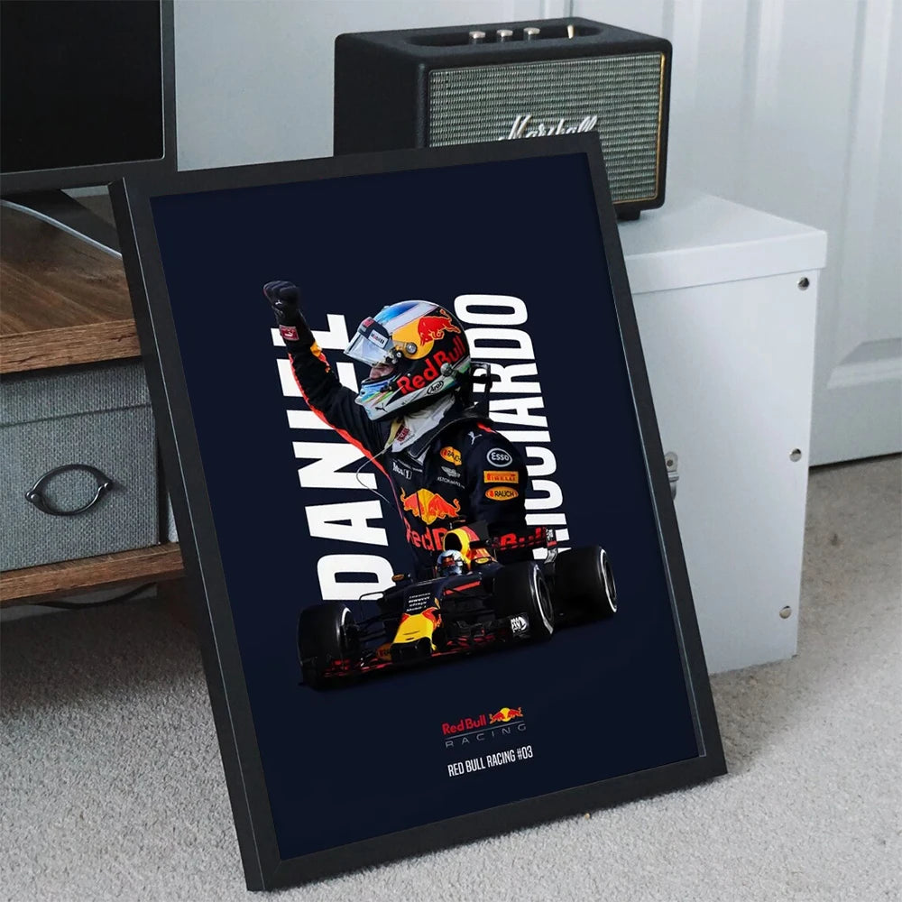 Cartaz de campeão mundial, decoração de parede, impressão mural de Fórmula 1, impressão em tela para sala de estar, quarto, presente para fãs