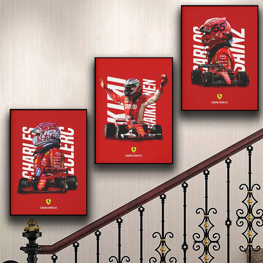 Cartaz de campeão mundial, decoração de parede, impressão mural de Fórmula 1, impressão em tela para sala de estar, quarto, presente para fãs